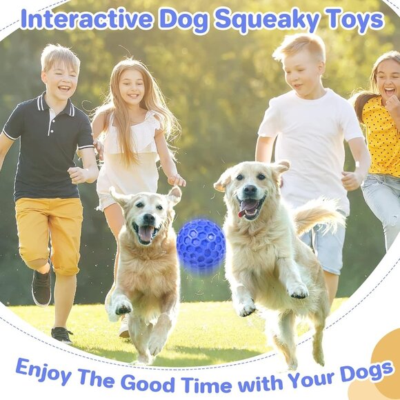 Indestructible Squeaky Dog Ball, Relieves Anxiety, Cleans Teeth, Interactive Che - Picture 7 of 8